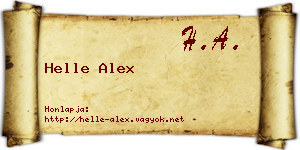Helle Alex névjegykártya
